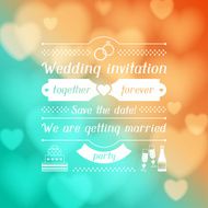 Wedding invitation card in retro style N9