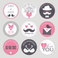 Vector collection of decorative wedding icons N2