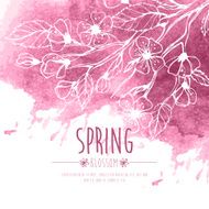 Blossoming Spring Branch Vector illustration N13