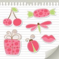cute pink stickers