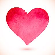 Pink watercolor painted isolated vector heart