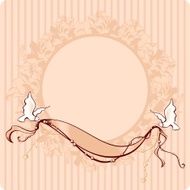 romantic card with doves