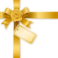 Rose Ribbon Bow with Tag