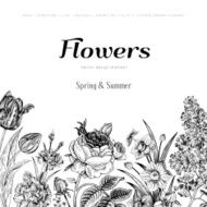 Summer floral vintage vector background N5