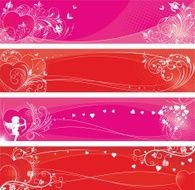 St Valentine&#039;s day banners set