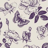 vintage vector seamless floral pattern N22