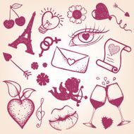 Hand-drawn Valentine`s day set N8