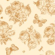 Vector seamless vintage floral pattern N18