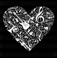 Love for music concept illustration