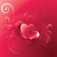 Grunge floral decorative pattern and valentine heart N3
