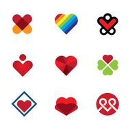 Give love special gift red heart symbol logo icon