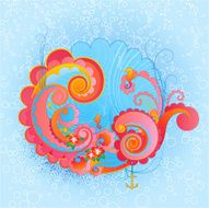 Cute sea swirls Vector illustration