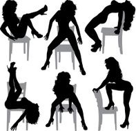 Female Stripper Silhouettes N2