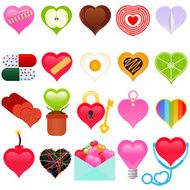 vector Valentine collection - colorful set of heart icons N3