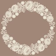White Lace Wreath Floral Pattern