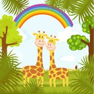 Romantic Giraffe Couple