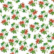 Wallpaper with Red Flowers