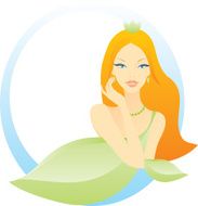 beautiful woman with green leaf N2
