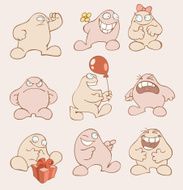 Funny fat cartoon character