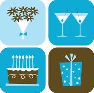 Romantic Birthday Icons