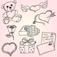 Valentine's day icon in black and white N2