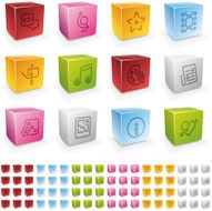 entertainment icons - colores cubo series