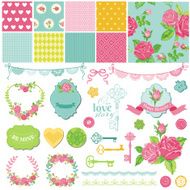 Scrapbook Design Elements - Floral Shabby Chic Theme N3