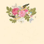 Vector vintage card in Victorian style N4