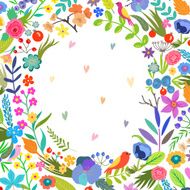 Gentle floral decor in vector N5