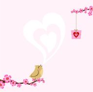 Valentine´s love bird spring sakura
