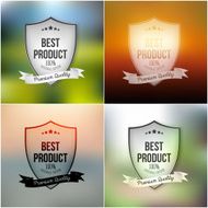 Best product shields set isolated on blurred background