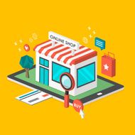 online shop 3d isometric infographic N2