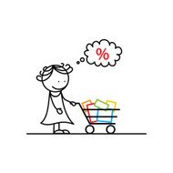 Young woman with shopping cart N2