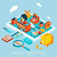 Online shopping on tablet computer