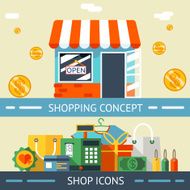 Shopping Concept and Icons Designs N2