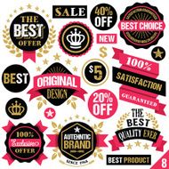 Premium quality stickers badges labels and ribbons Set 8