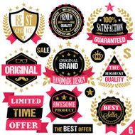 Premium quality stickers badges labels and ribbons Set 6
