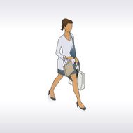 Woman Walking with Shopping Bags