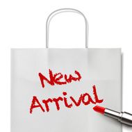 new arrival words written by red lipstick