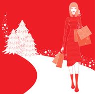 Christmas Shopping Woman Winter N2