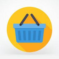 Flat shopping basket icon N2