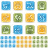 shopping icons - brillante cuadrado