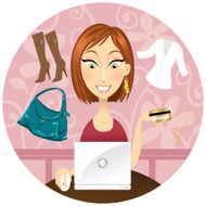 Cute redhead shopping online N2