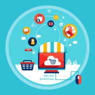 online shopping concept in flat design N2