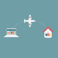 Christmas presents delivery infographics Eps10 vector illustration N2