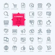 E-commerce Outline web icons set