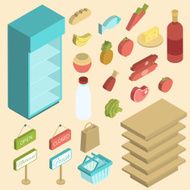 Supermarket Icon Isometric