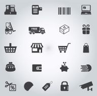 shopping icons set N13