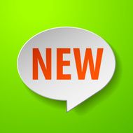 New 3d Speech Bubble on Green background