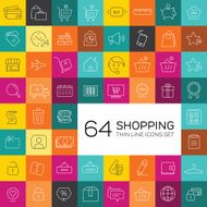 E-commerce and shopping icons Thin line design